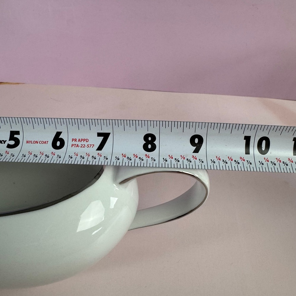 VTG Royal M by Mitashoten Japan Platinum Knight Gravy Boat White Silver M109 - Picture 8 of 9